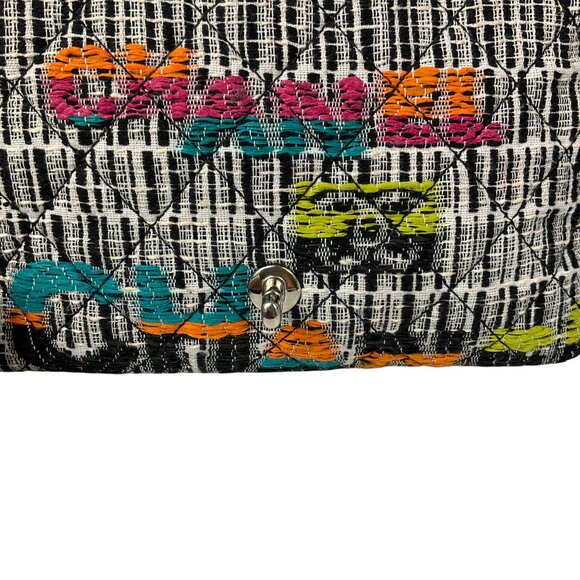 Chanel Black / White Multi 2015 Easy Fantasy Tweed Flap Shoulder Bag - Picture 12 of 16